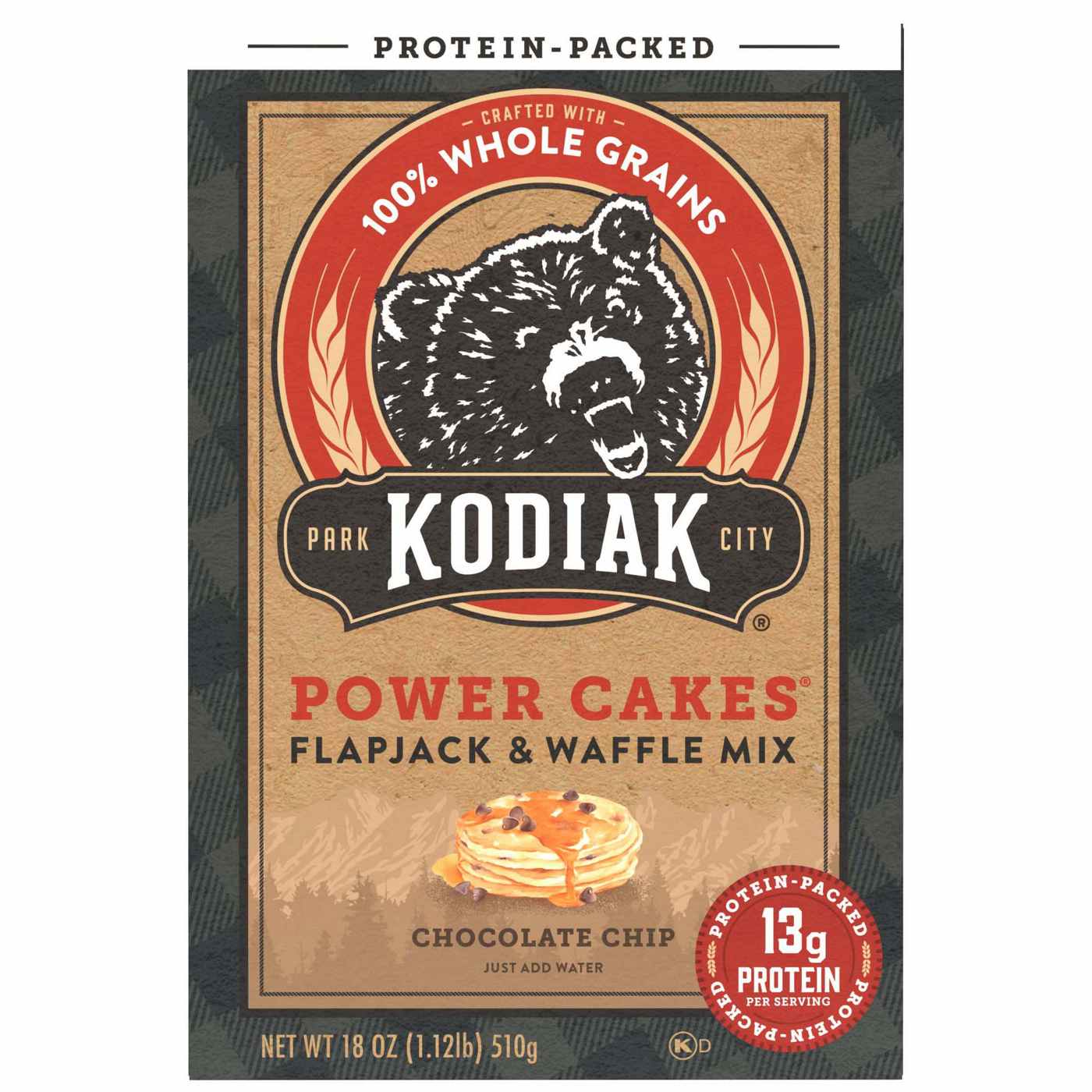 Kodiak Power Cakes 13g Protein Flapjack & Waffle Mix - Chocolate Chip; image 1 of 4