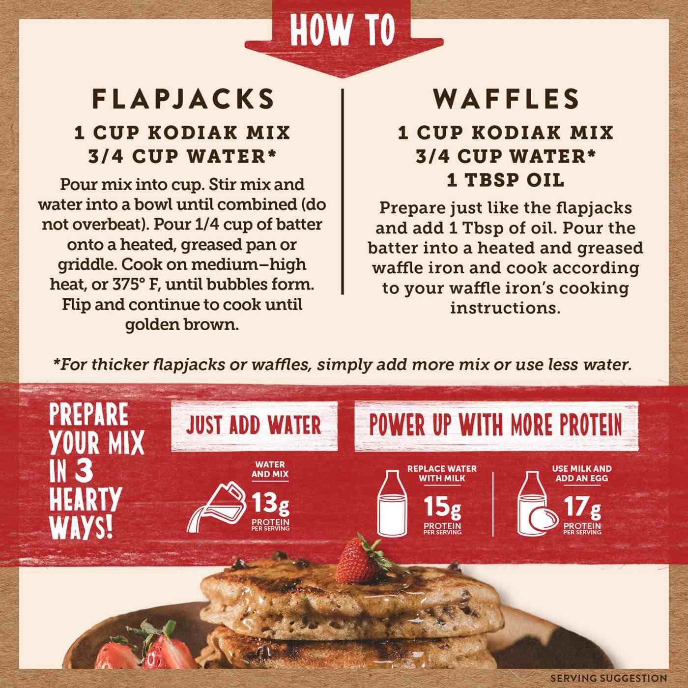 Kodiak Power Cakes 13g Protein Flapjack & Waffle Mix - Chocolate Chip; image 2 of 4