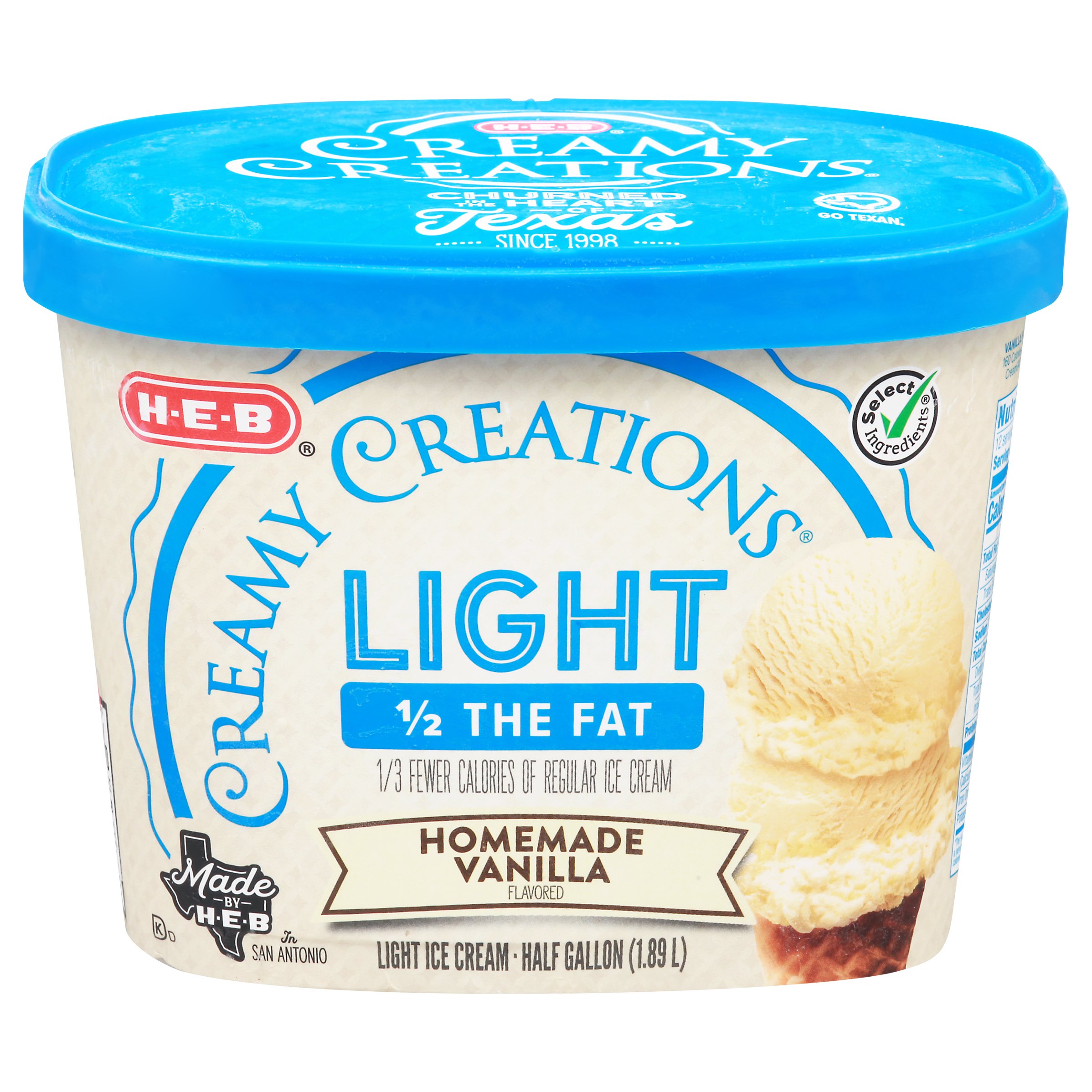 H-E-B Creamy Creations Homemade Vanilla Light Ice Cream - Shop Ice Cream at  H-E-B