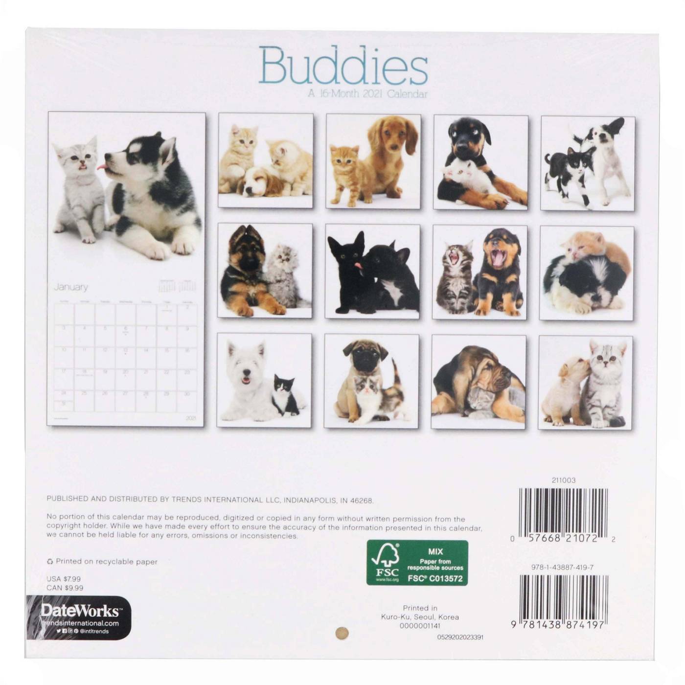 Trends International Buddies 2021 Calendar; image 2 of 2