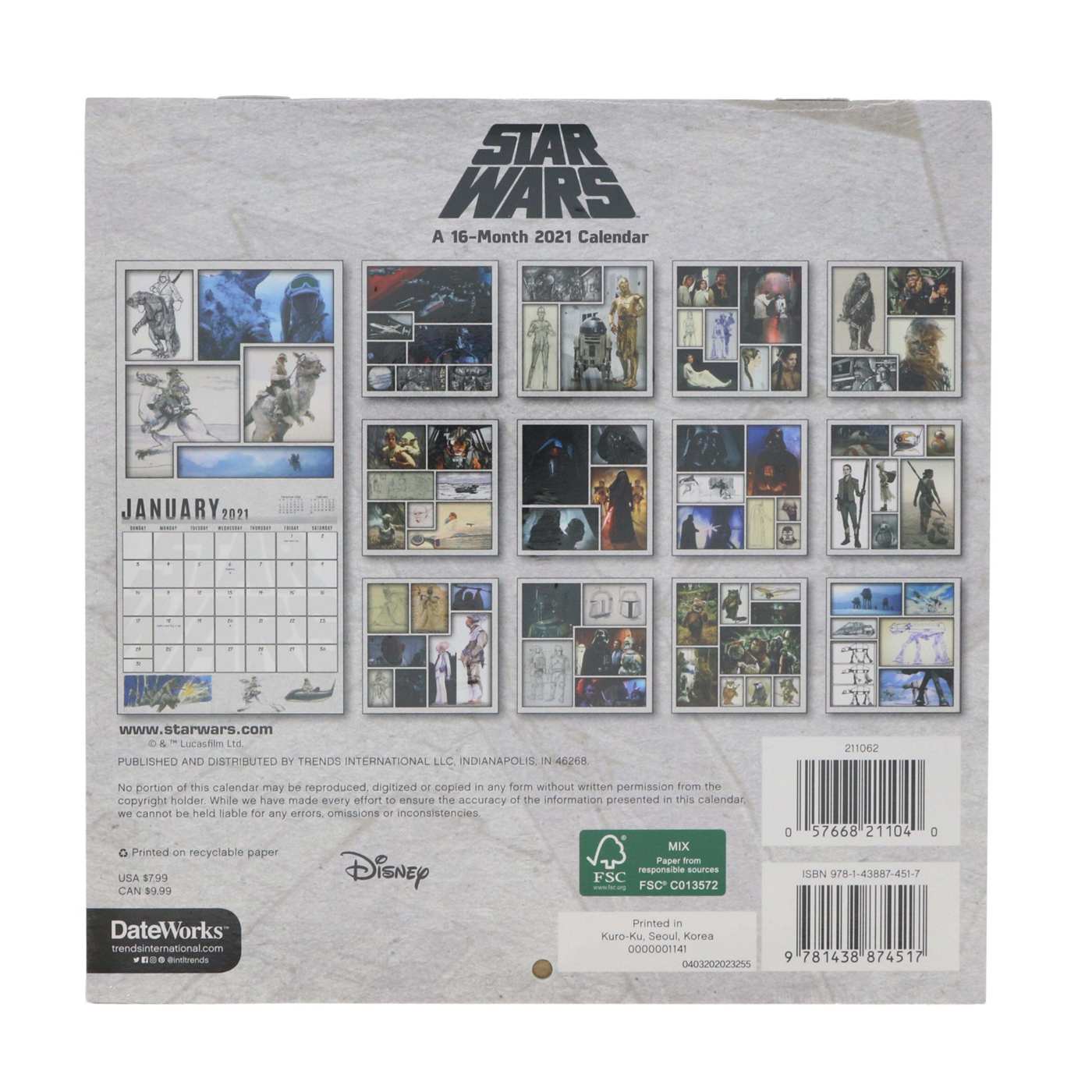 Trends International Star Wars 2021 Calendar - Shop Planners ...