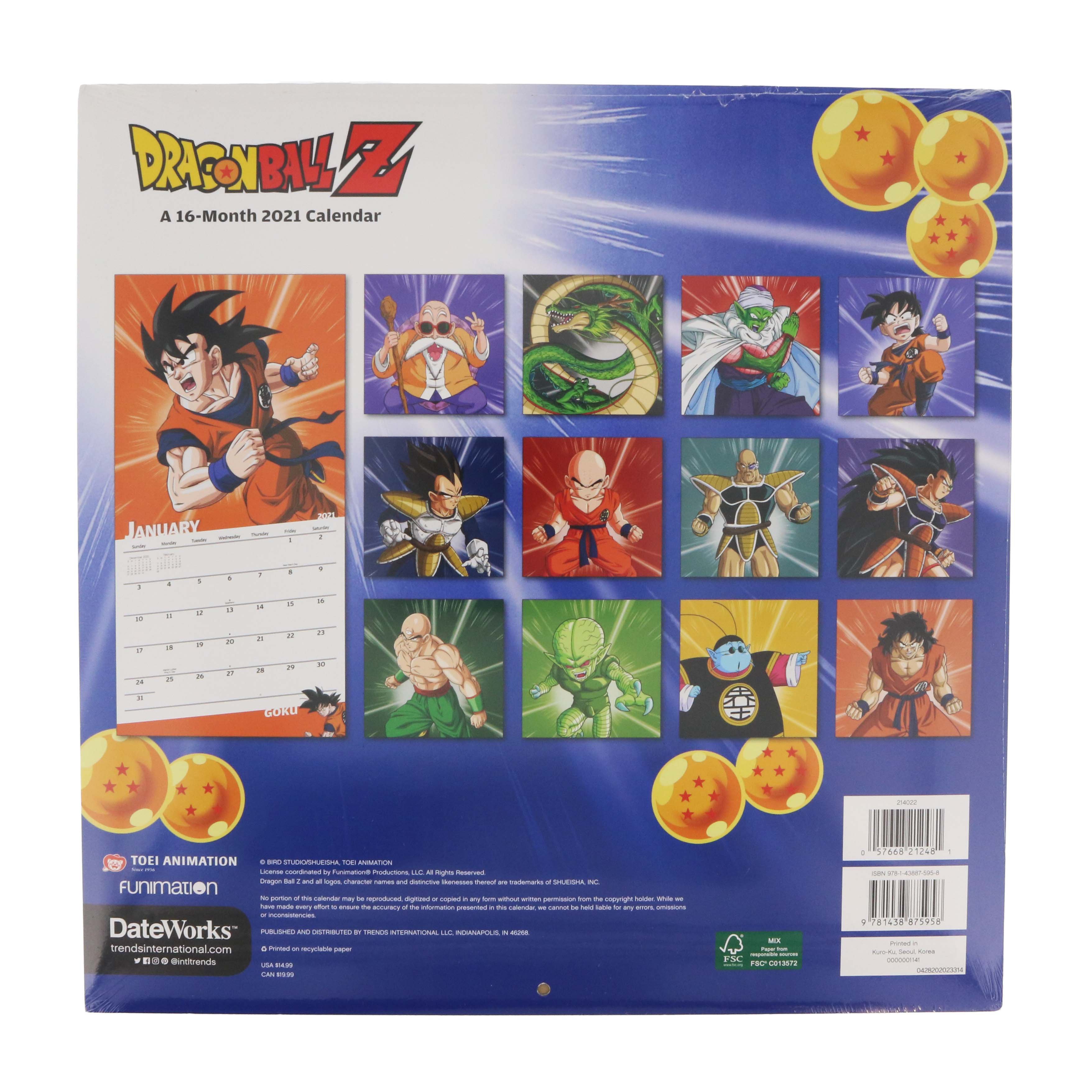 Trends International 2023 Dragon Ball Z Wall Calendar