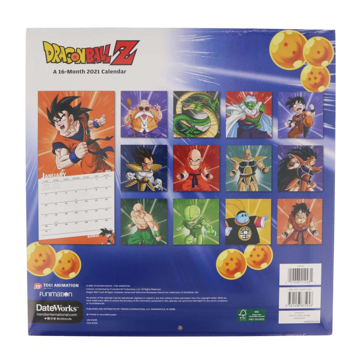 2024 Dragon Ball Z Wall Calendar