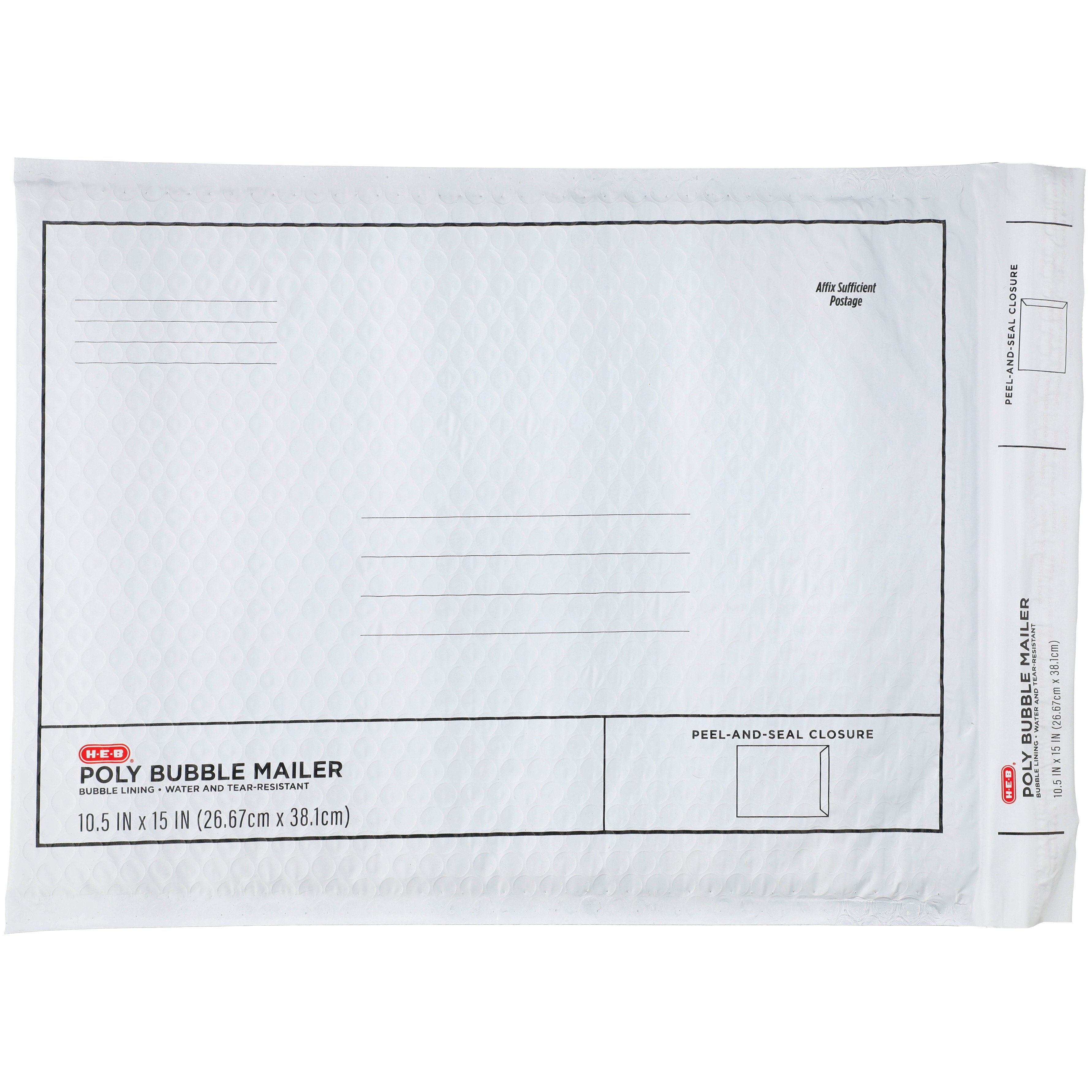 HEB Poly Bubble MailerWhite Shop Envelopes & Boxes at HEB