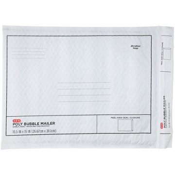 H-E-B Poly Bubble Mailer - White, 10.5" x 15"