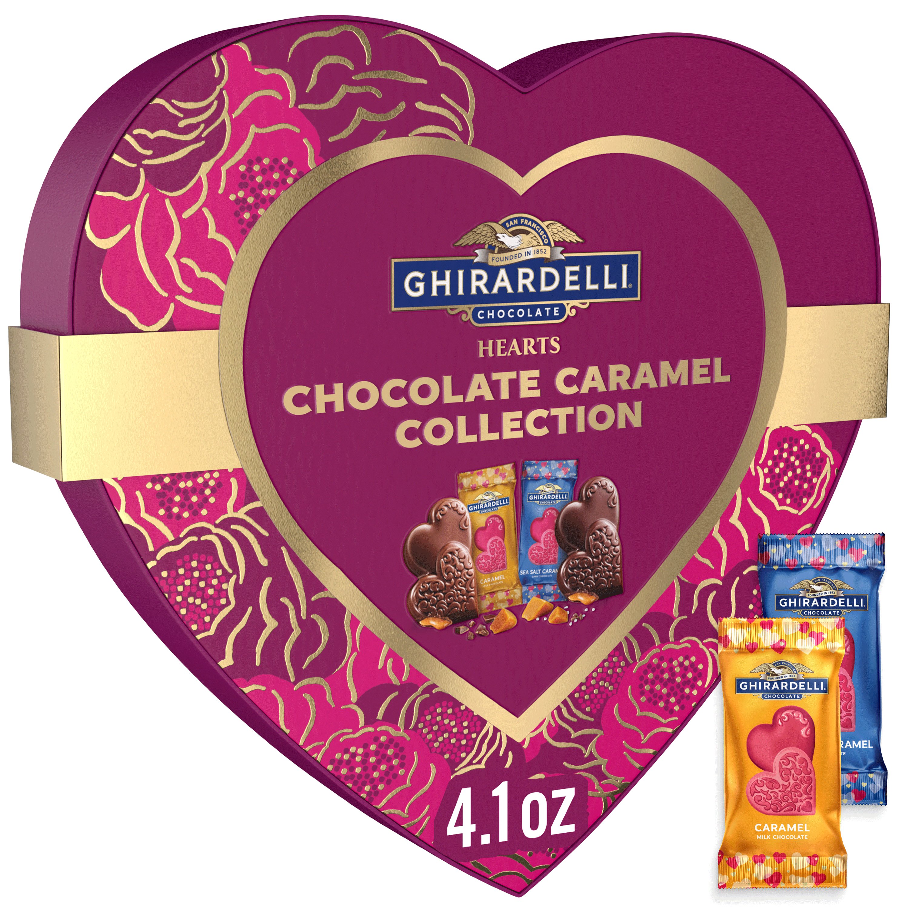 Ghirardelli Chocolate Caramel Collection Hearts Valentine's Gift Box
