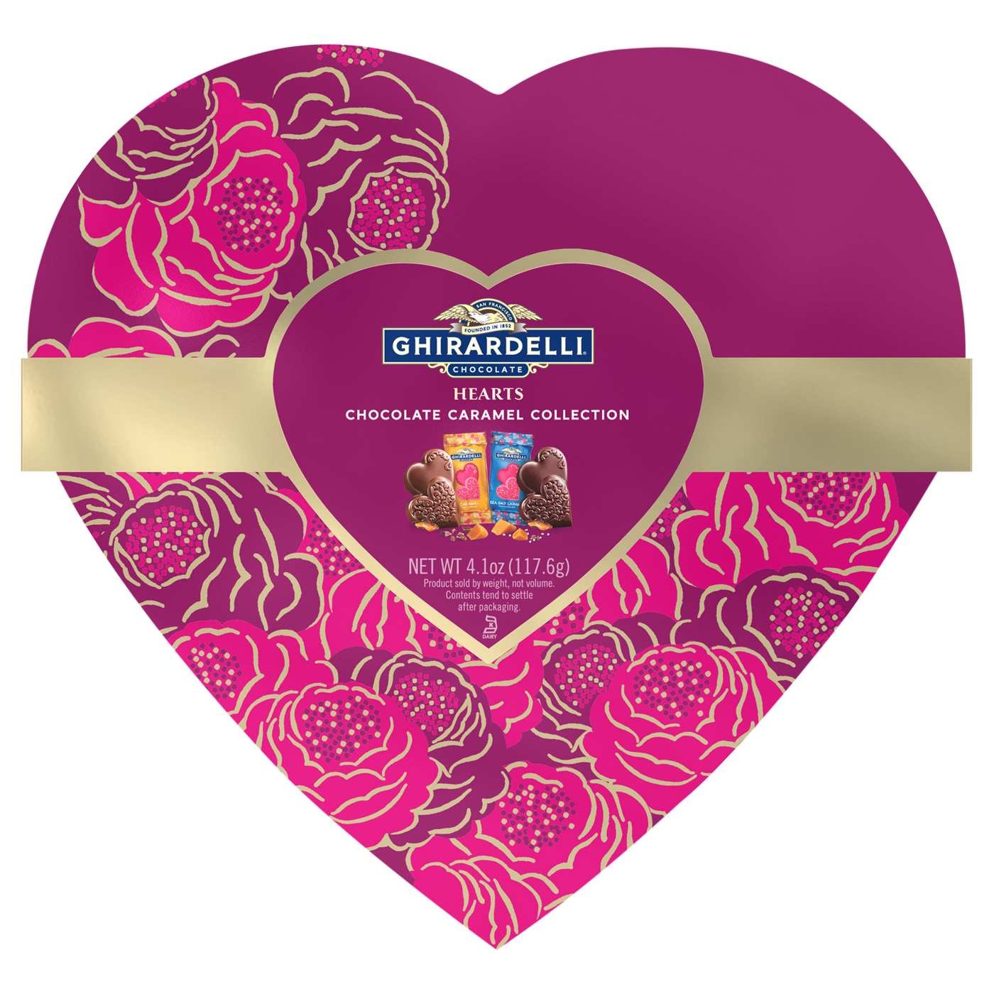 Ghirardelli Chocolate Caramel Collection Hearts Valentine's Gift Box; image 1 of 7