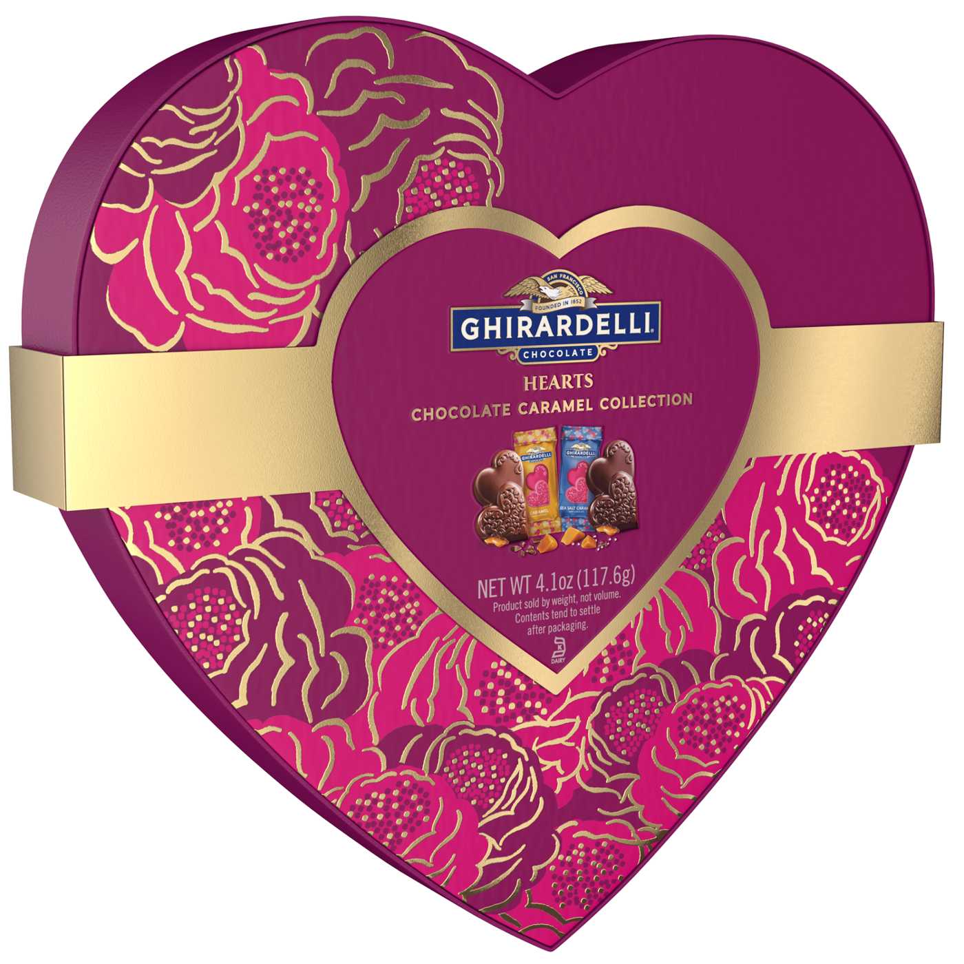 Ghirardelli Chocolate Caramel Collection Hearts Valentine's Gift Box; image 6 of 7