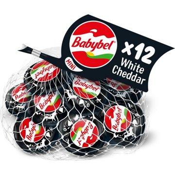 Babybel Mini White Cheddar Cheese, 12ct, 8.5 oz