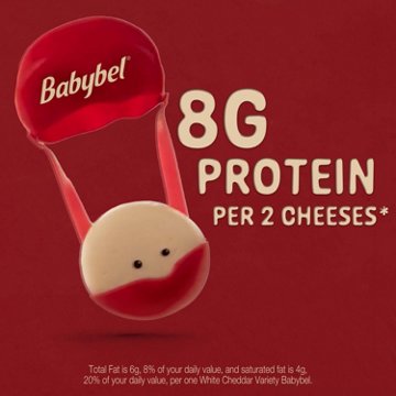 Babybel Mini White Cheddar Cheese, 12ct, 8.5 oz