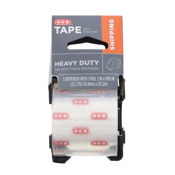 H-E-B Heavy Duty Shipping Tape with Dispenser, 2" x 800"