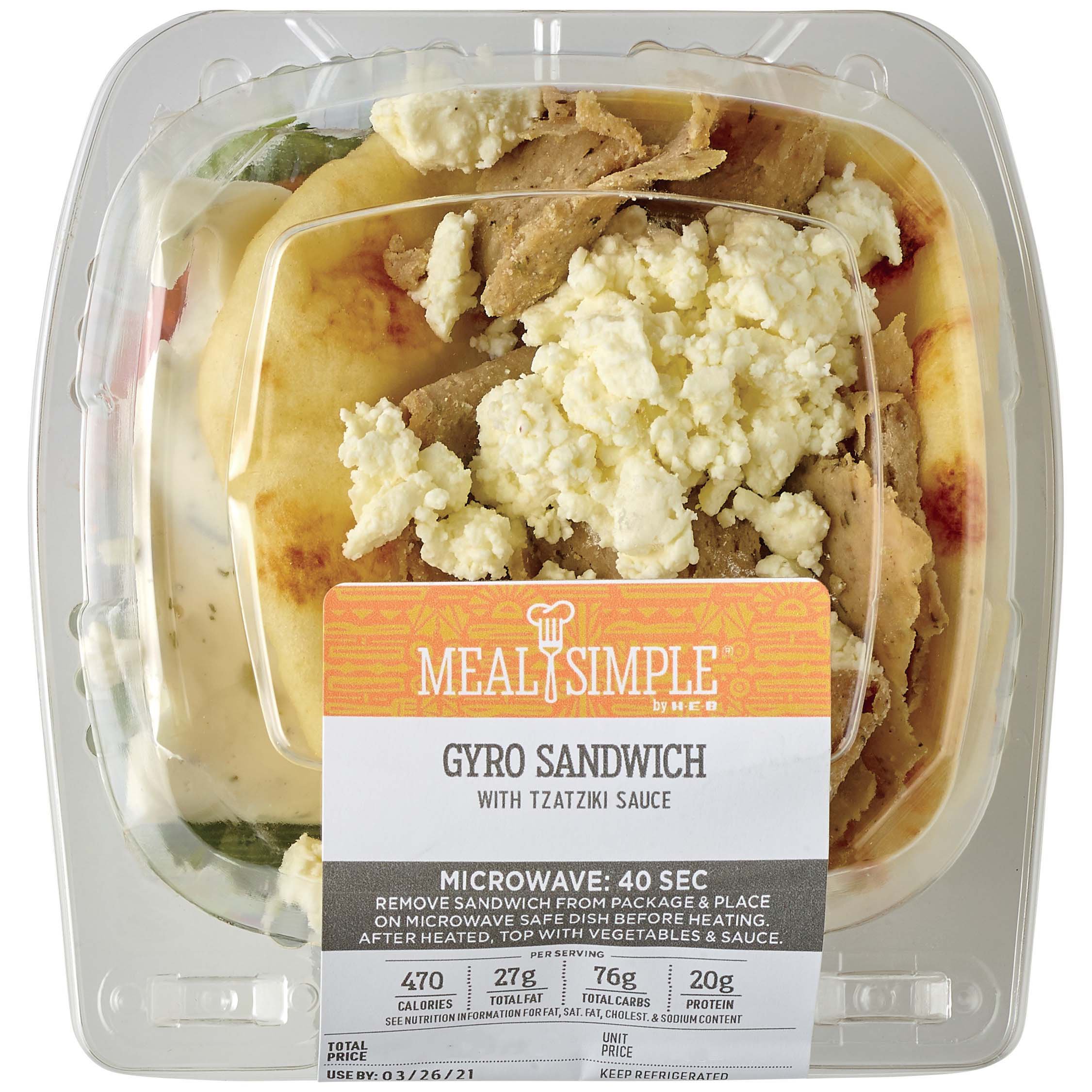 HEB Meal Simple Gyro Sandwich Wrap Shop Sandwiches at HEB