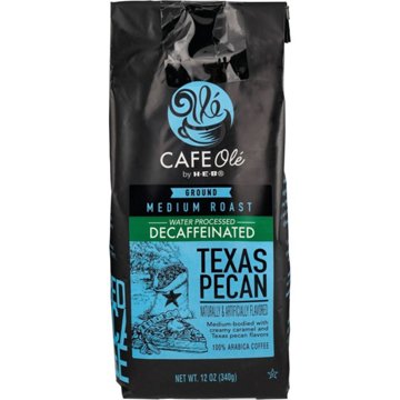 CAFE Olé by H-E-B Decaf Texas Pecan Medium Roast Ground Coffee, 12 oz