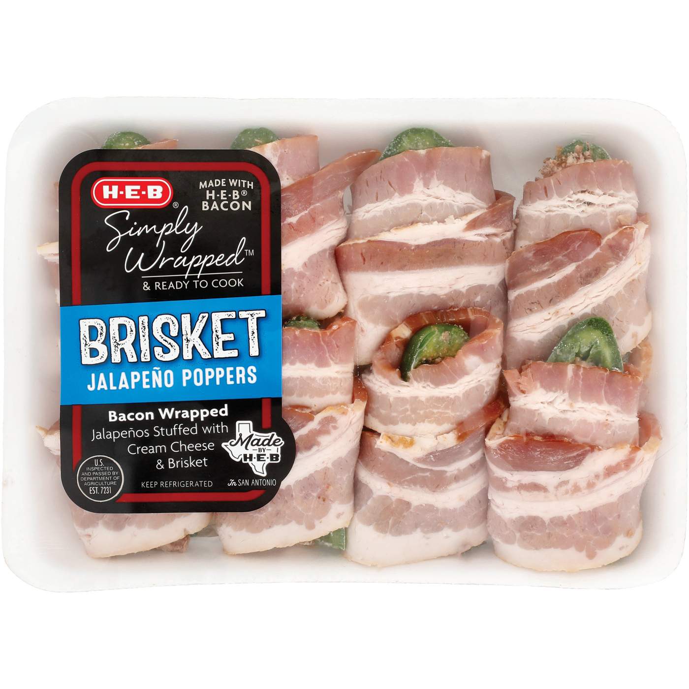 H-E-B Simply Wrapped Brisket Jalapeno Poppers; image 1 of 2