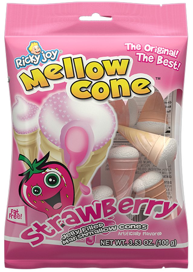 メロジョイ　クリームわん　ユキコ　ゆきこ Ricky Joy Mellow Cone Strawberry, 3.53 oz | Joe V's Smart Shop