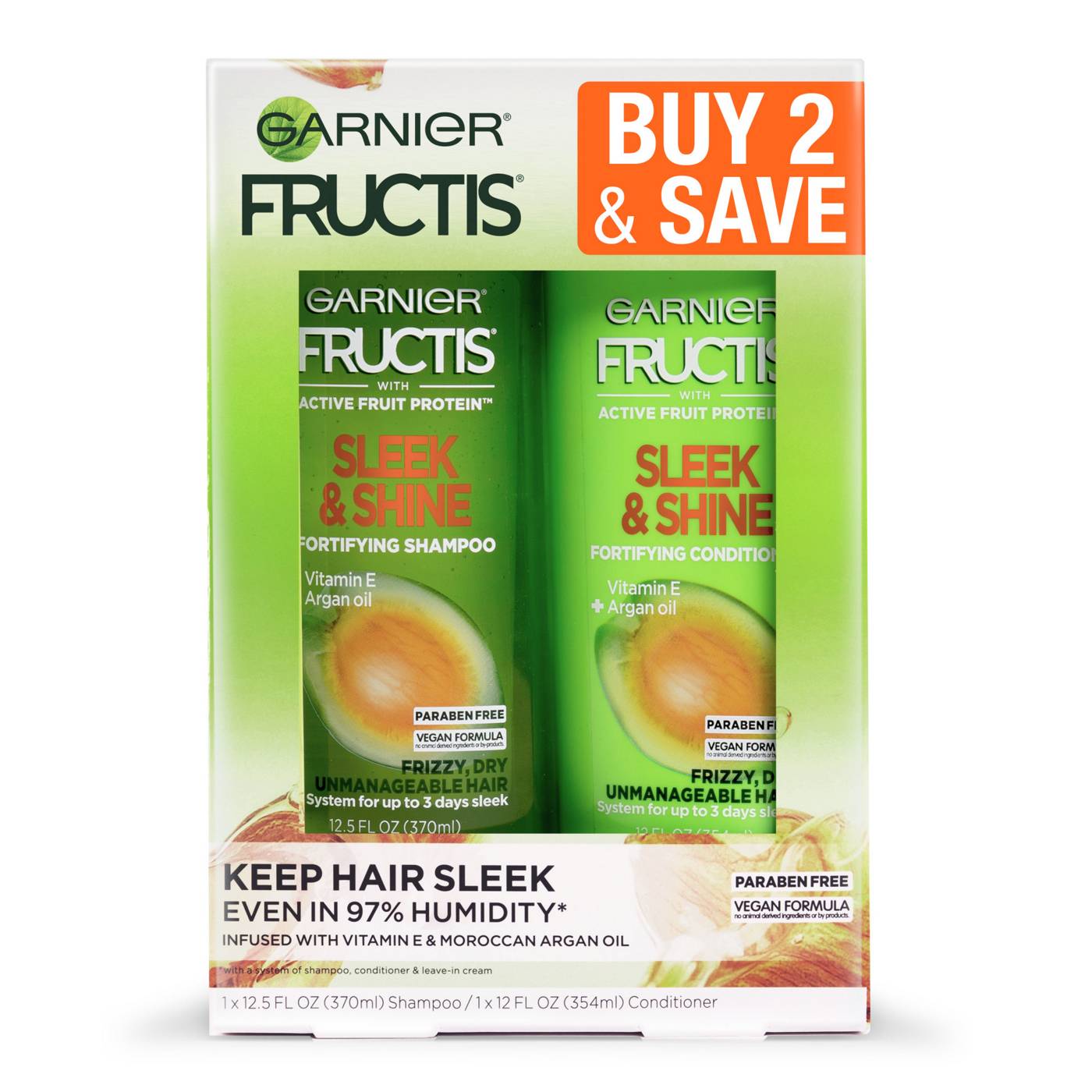 Garnier Fructis Sleek & Shine Shampoo and Conditioner; image 1 of 8