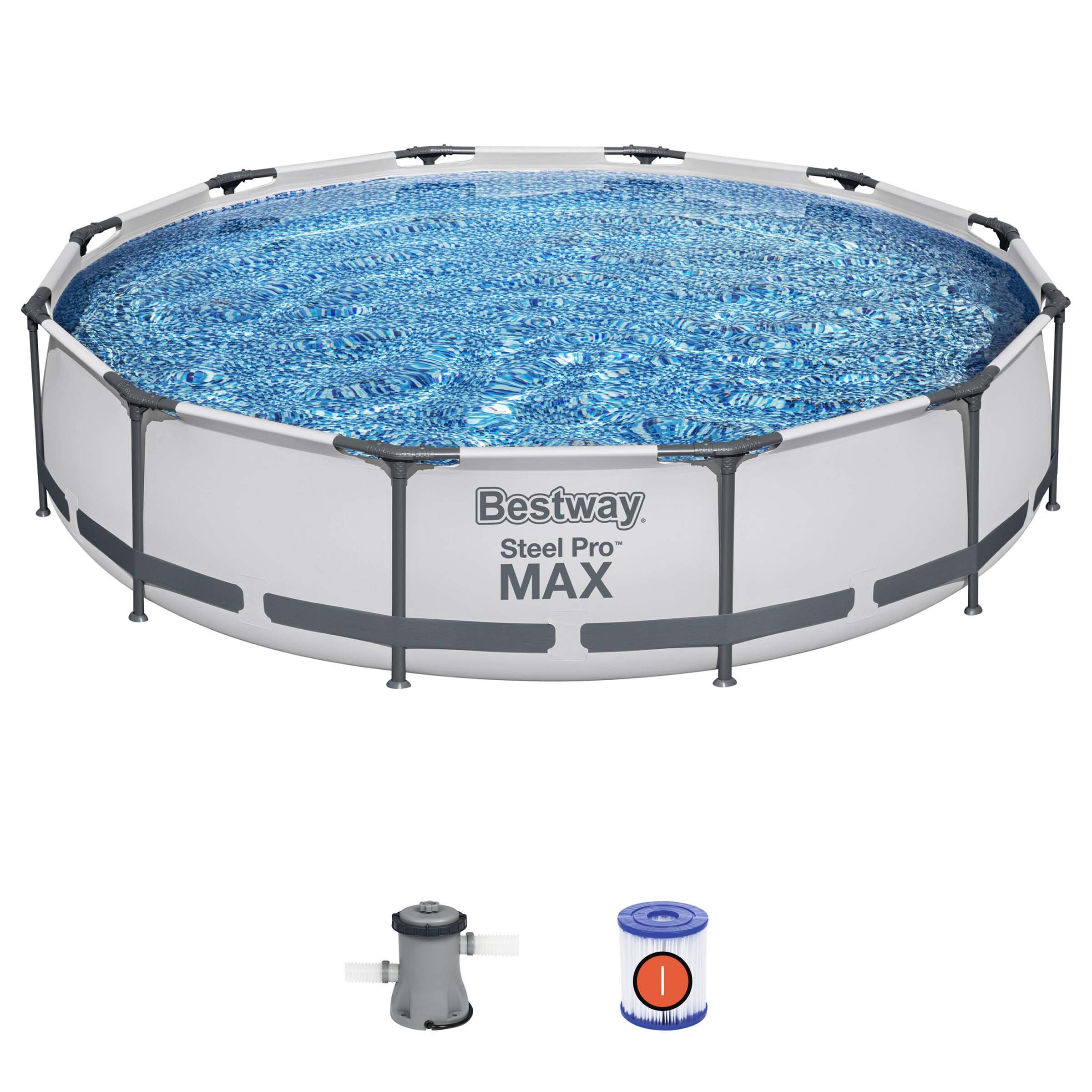 Bestway Steel Pro Max Above Ground Pool Set Shop Kiddie pools at HEB