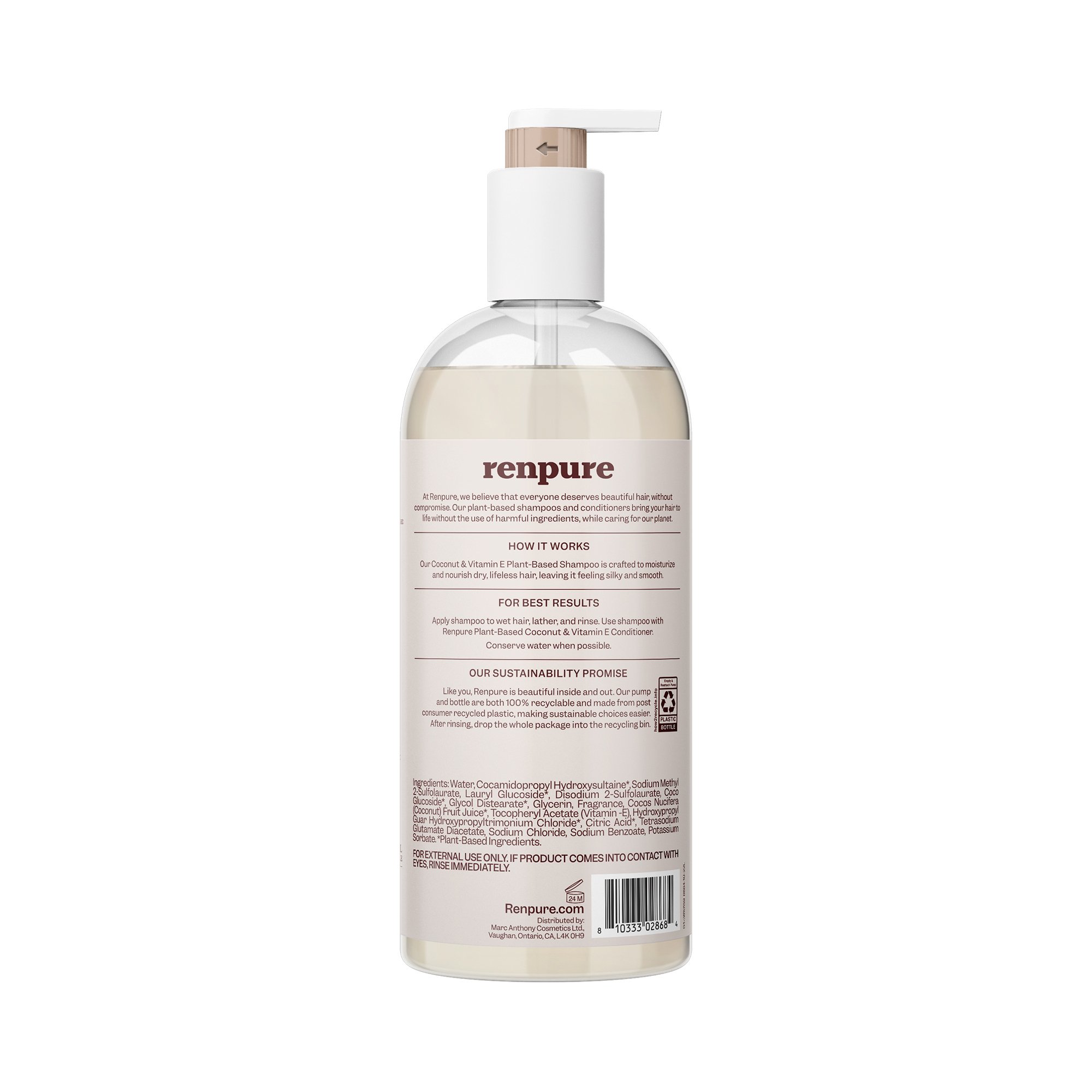 Renpure Coconut & Vitamin E Moisturize and Replenish Shampoo - Shop Shampoo  & Conditioner at H-E-B