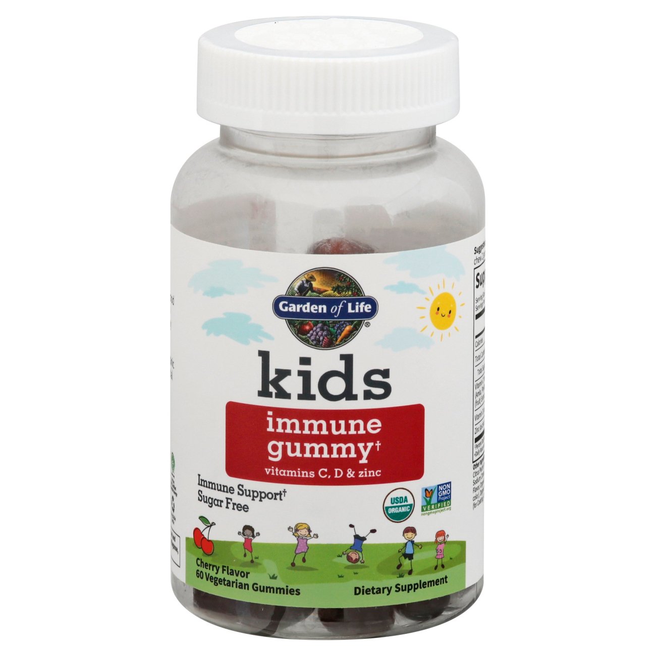 Garden of Life Organic Sugar Free Kids' Immune Support Gummies - Cherry, 60 ct