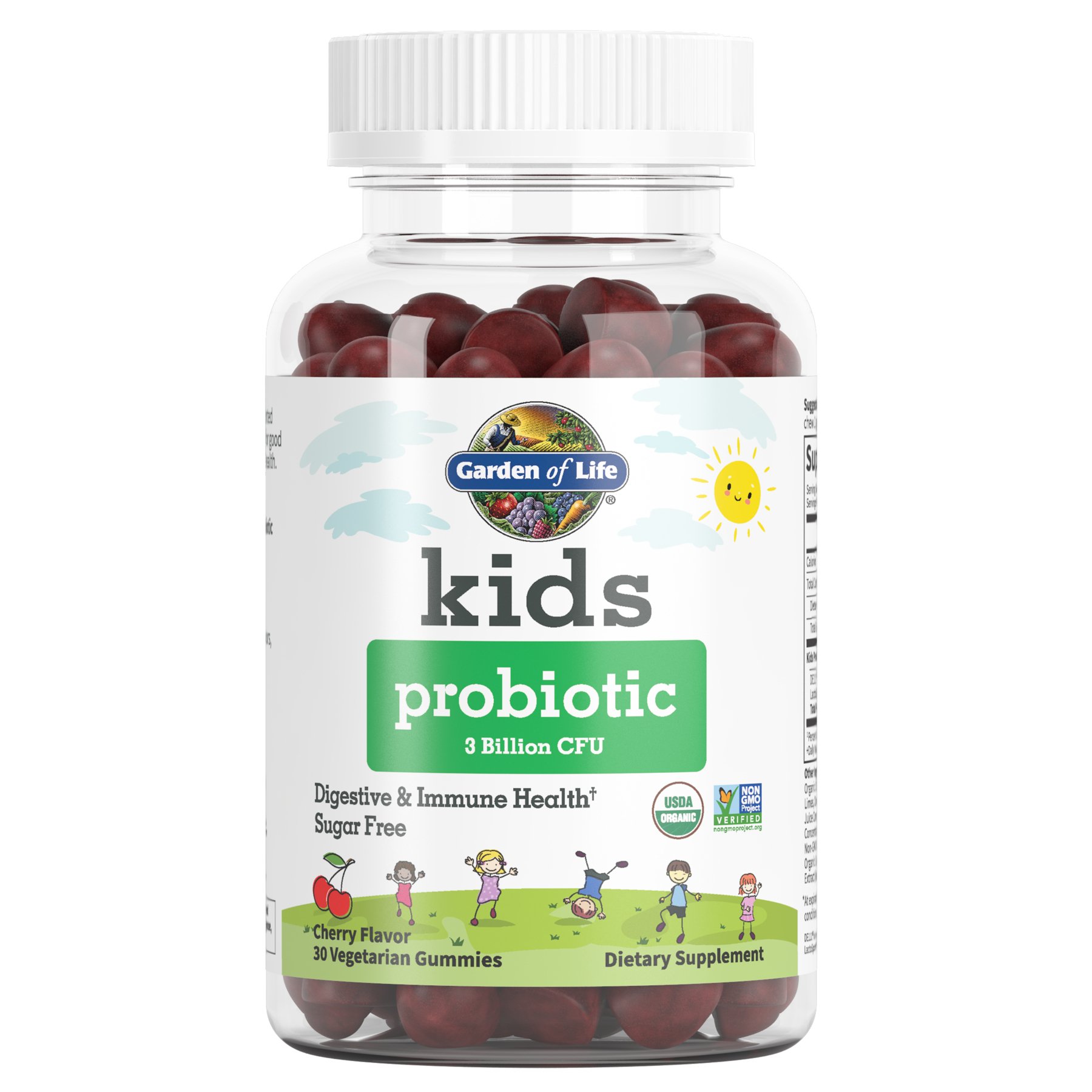 Garden of Life Organic Sugar Free Kids' Probiotic Gummies - Cherry, 30 ct