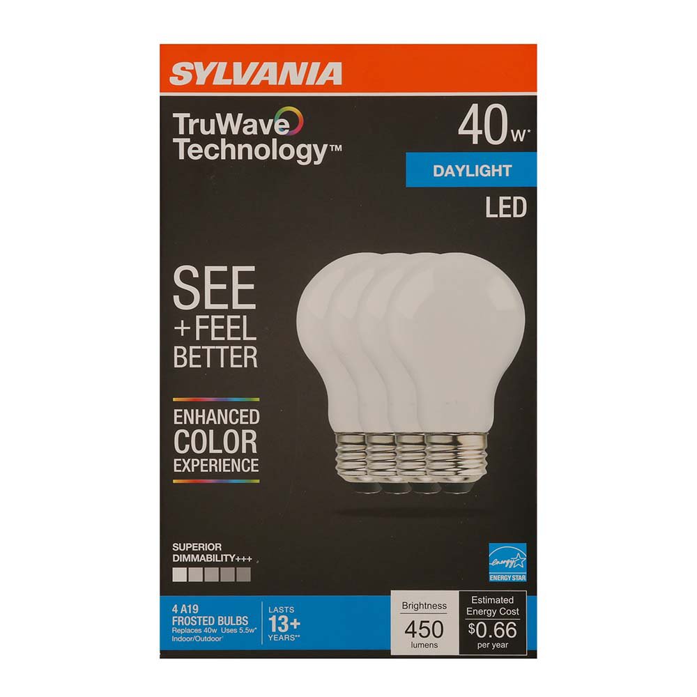 Fjern Gøre husarbejde Portal Sylvania TruWave A19 40-Watt Daylight Frosted LED Light Bulbs - Shop Light  Bulbs at H-E-B