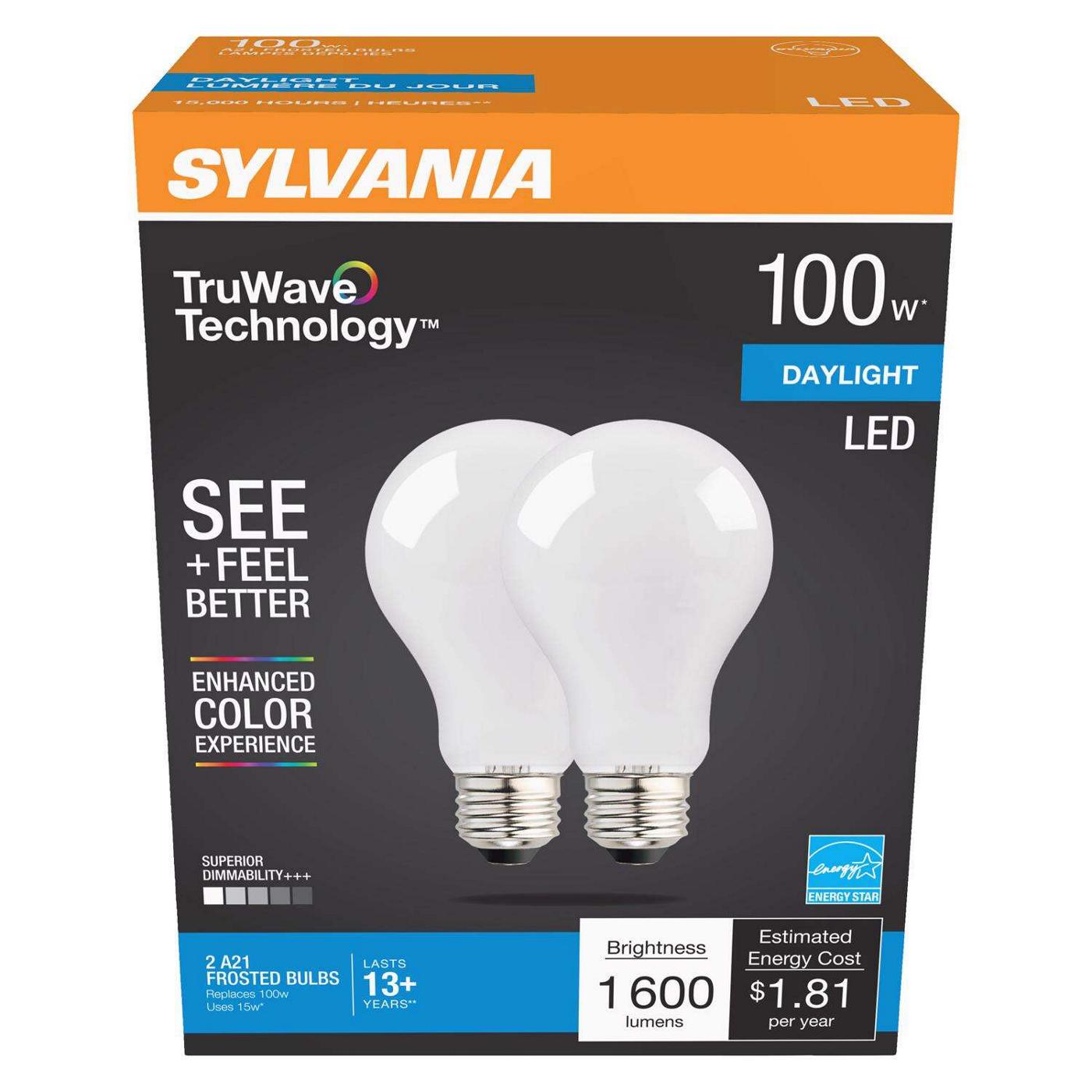 Sylvania TruWave A21 100-Watt Frosted LED Light Bulbs - Daylight; image 1 of 2
