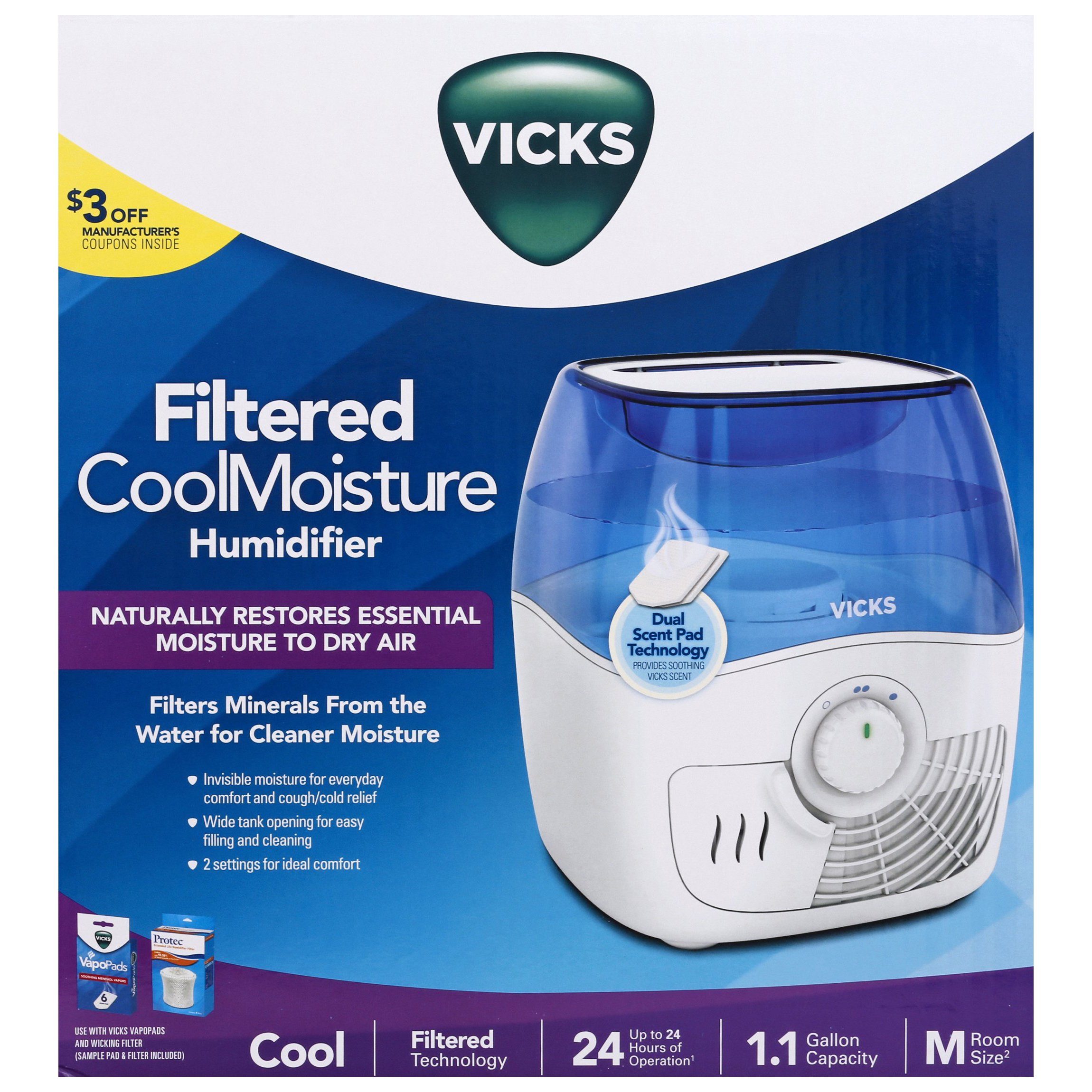 Vicks Filtered Cool Moisture Humidifier - Shop Health & Skin Care at H-E-B
