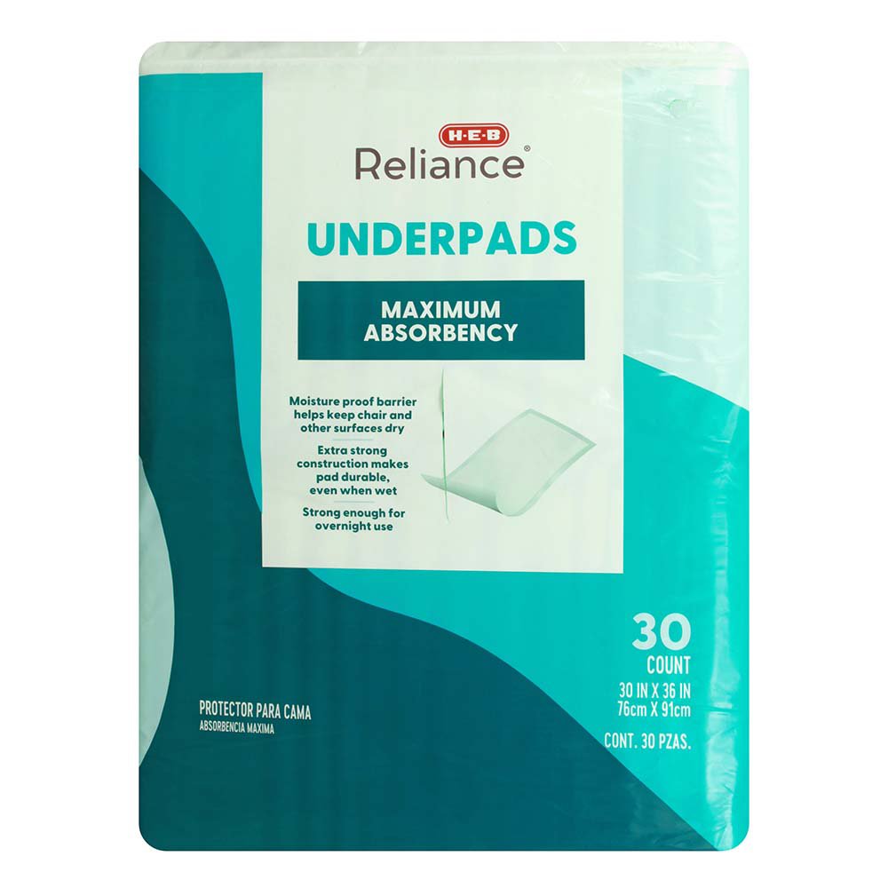 H-E-B Reliance Maximum Absorbency Underpads - Shop Incontinence At H-E-B