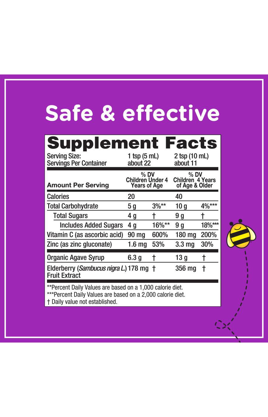 Zarbee's Children's Triple Action Immune Support Elderberry Syrup