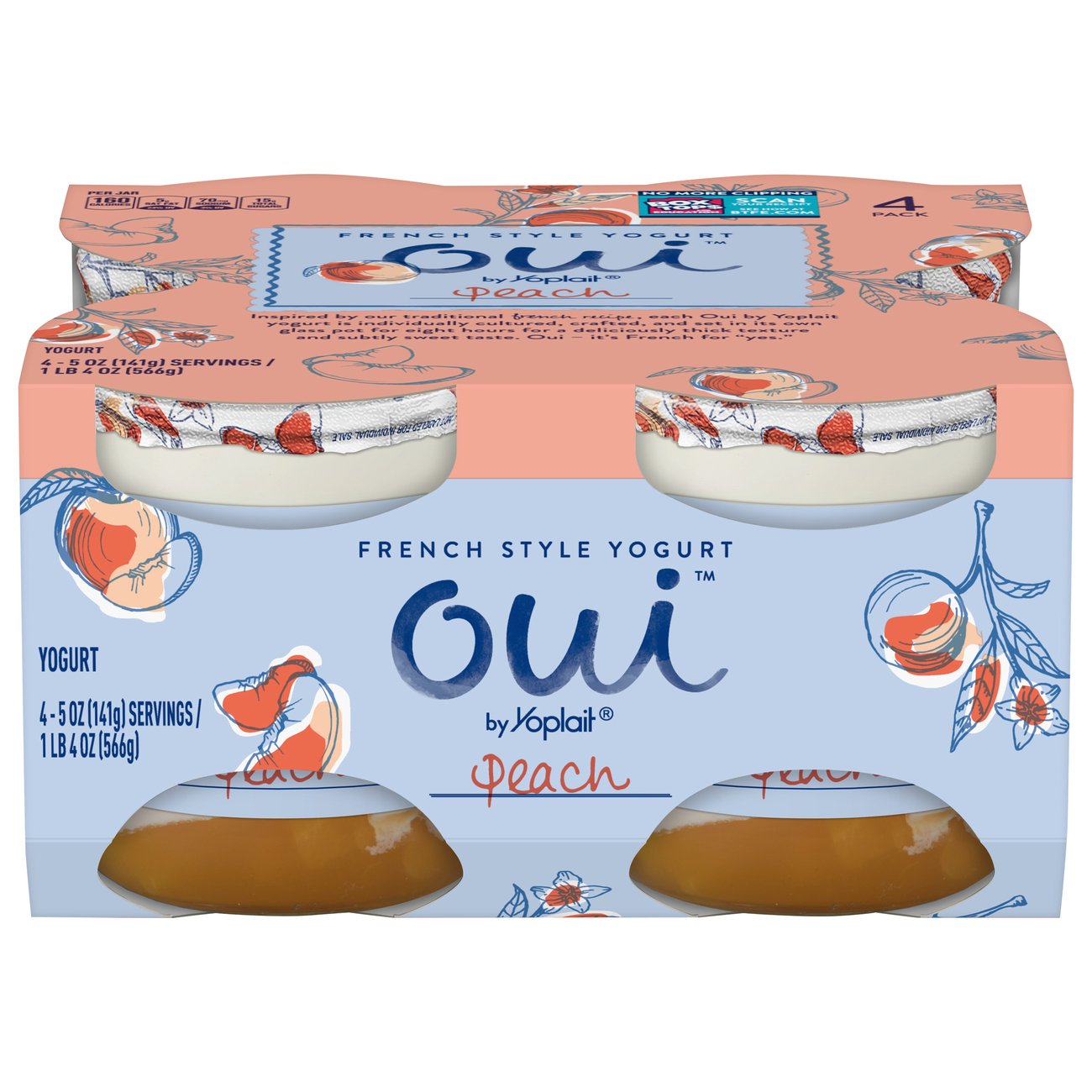 Yoplait Oui Peach French Style Yogurt Shop Yogurt at HEB