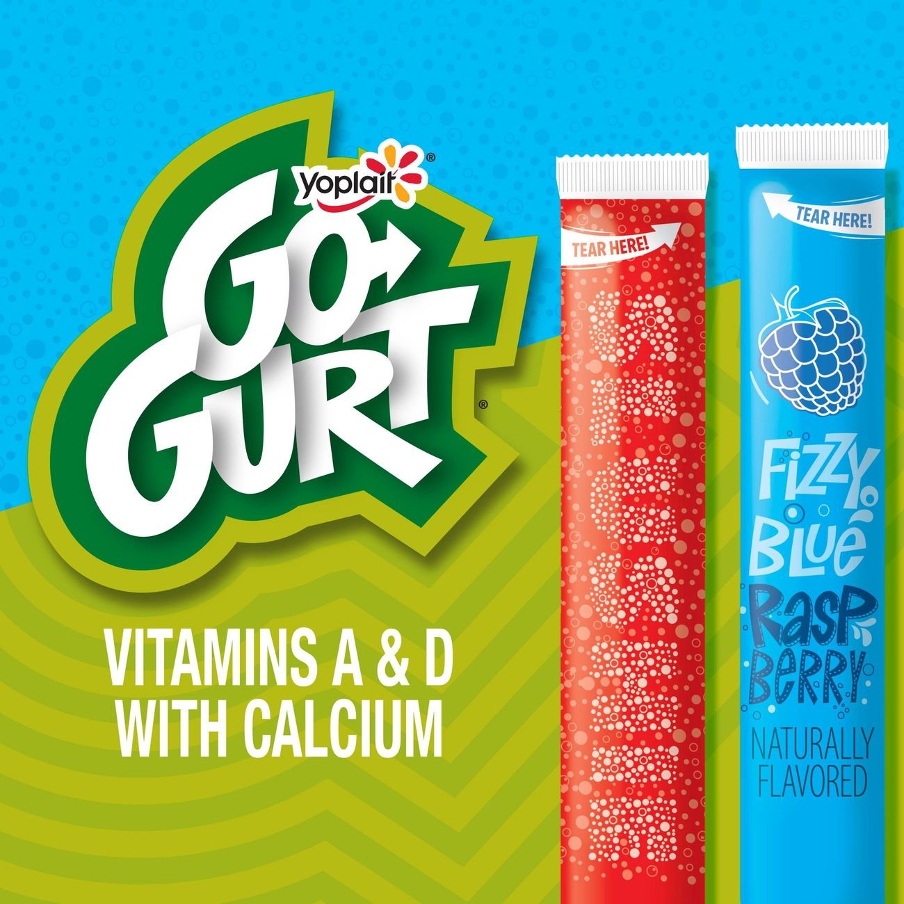 Yoplait GoGurt Slushie Low-Fat Fizzy Blue Raspberry & Fizzy Cherry