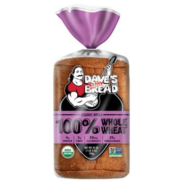 Dave's Killer Bread 100% Whole Wheat Organic Sliced Bread, 25 oz
