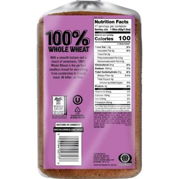 Dave's Killer Bread 100% Whole Wheat Organic Sliced Bread, 25 oz
