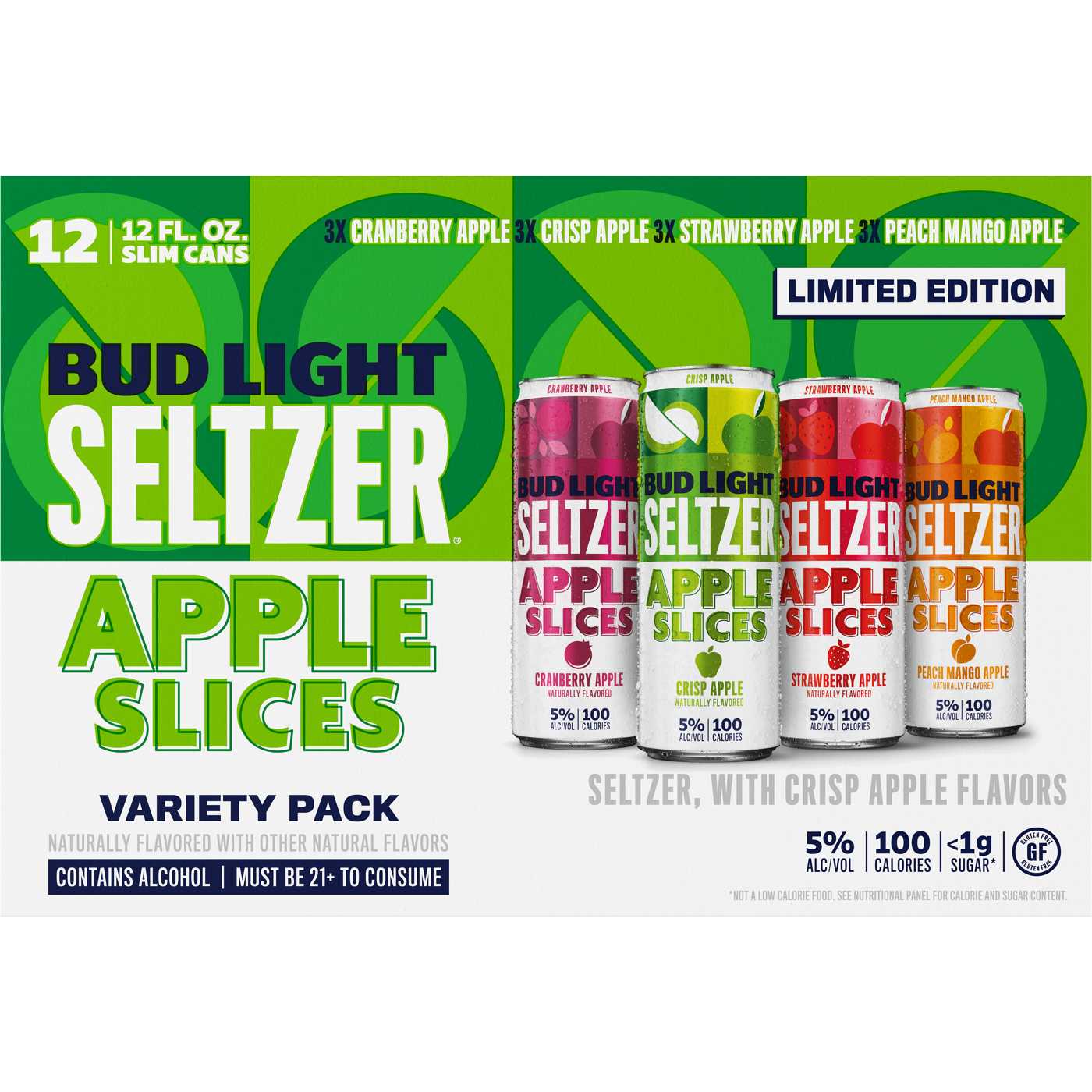 Bud Light Hard Seltzer Apple Slices Variety Pack 12 pk Cans; image 2 of 2