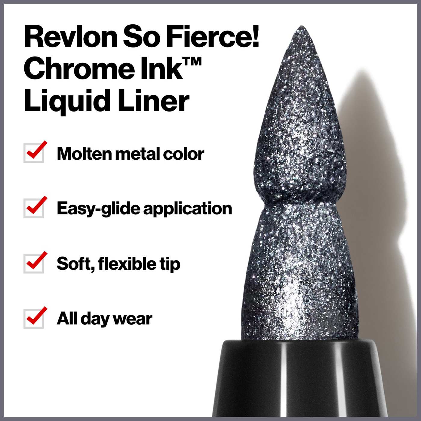 Revlon So Fierce! Chrome Ink Liquid Eyeliner, 901 Gunmetal; image 3 of 7