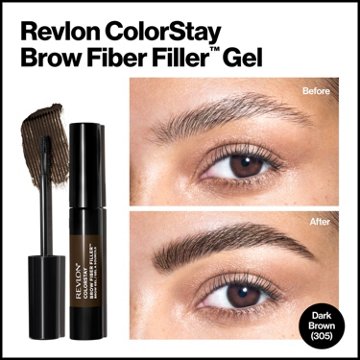 Revlon ColorStay Brow Fiber Filler Brow Gel, 305 Dark Brown