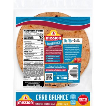 Mission Carb Balance Sundried Tomato Basil Tortilla Wraps