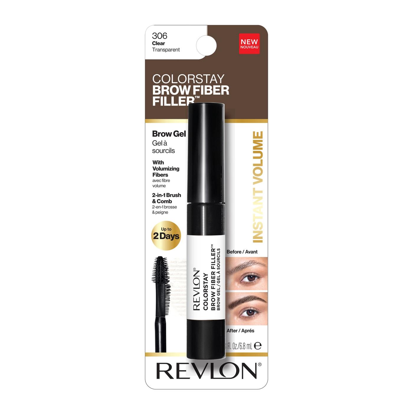 Revlon ColorStay Brow Fiber Filler Brow Gel, 306 Clear; image 1 of 6