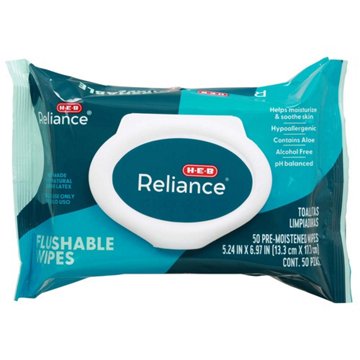 H-E-B Reliance Flushable Wipes, 3 pk, 150 ct