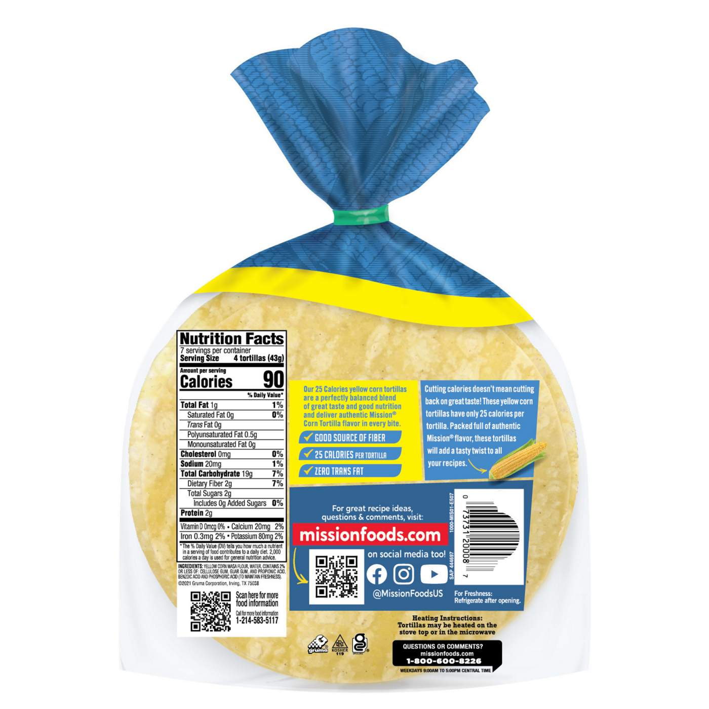 Mission Super Soft 25 Calories Yellow Corn Tortillas 30 Count; image 5 of 6