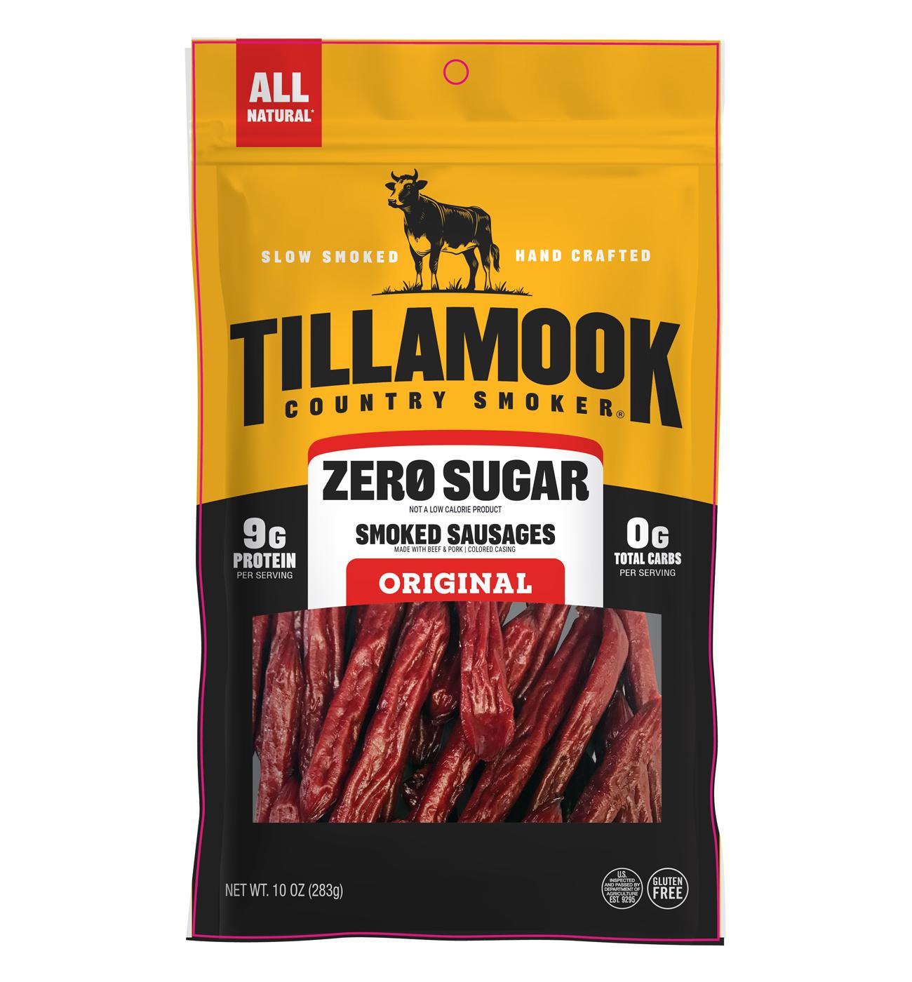 Tillamook Country Smoker 9g Protein Zero Sugar Smoked Sausages Meat Sticks - Original; image 1 of 3