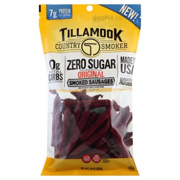 Tillamook Country Smoker 7g Protein Zero Sugar Smoked Sausages Meat Sticks - Original, 10 oz