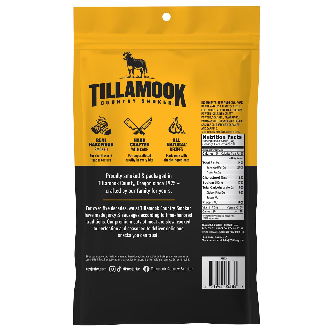 Tillamook Country Smoker 9g Protein Zero Sugar Smoked Sausages Meat Sticks - Original; image 3 of 3
