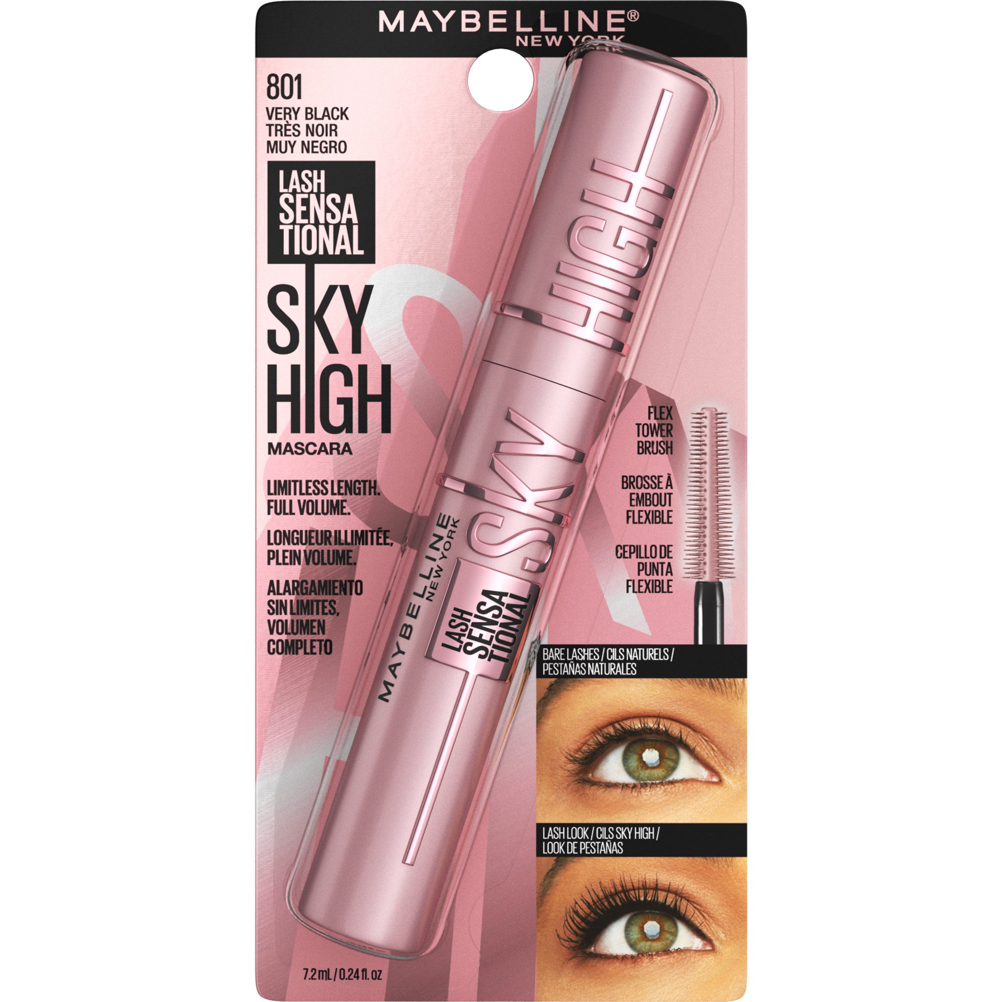 Maybelline Lash Sensational Sky High Washable Mascara Makeup Very Black