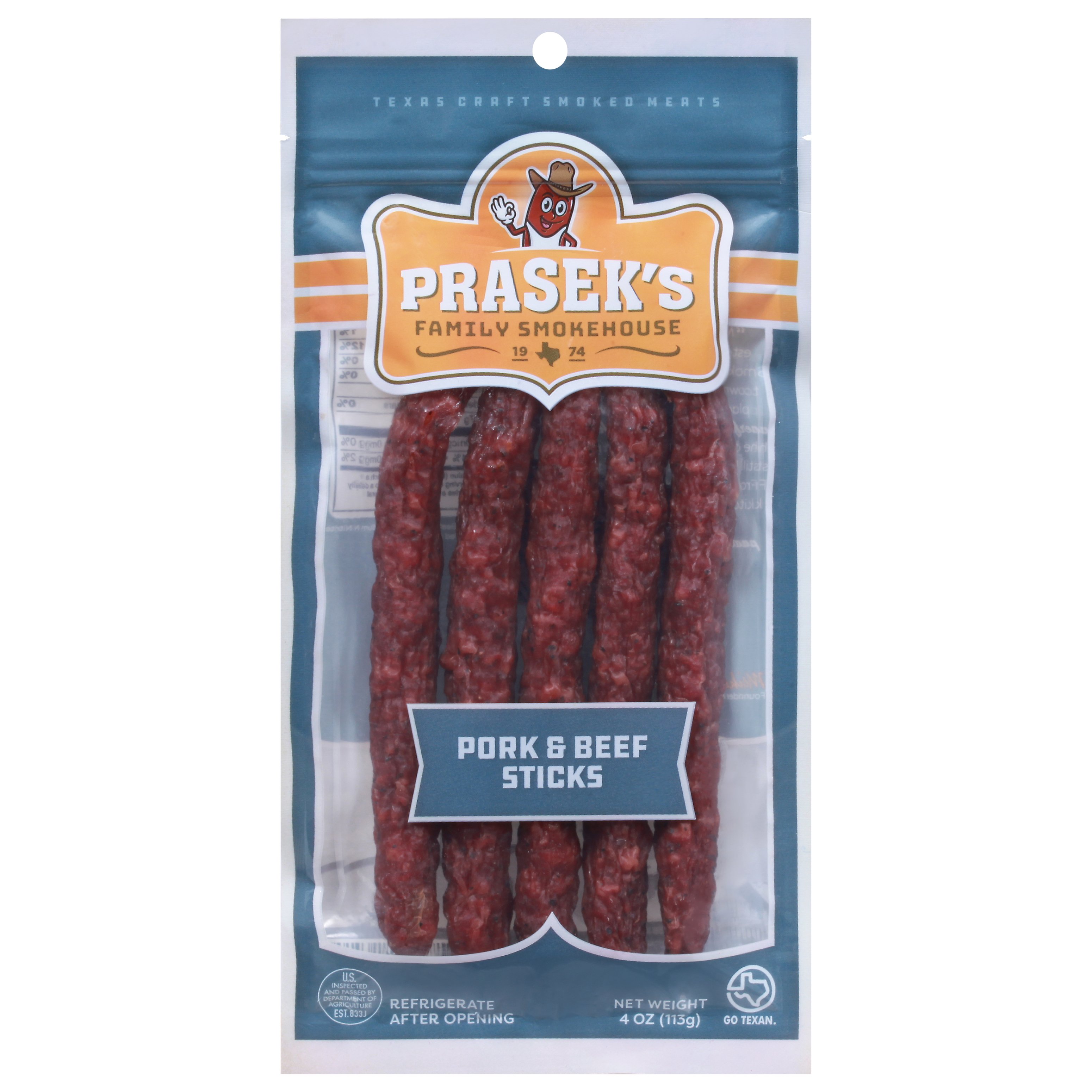 Prasek's Smokehouse Dried Pork & Beef Jalapeño Sausage