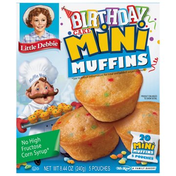 Little Debbie Birthday Cake Mini Muffins Pouches, 5 ct