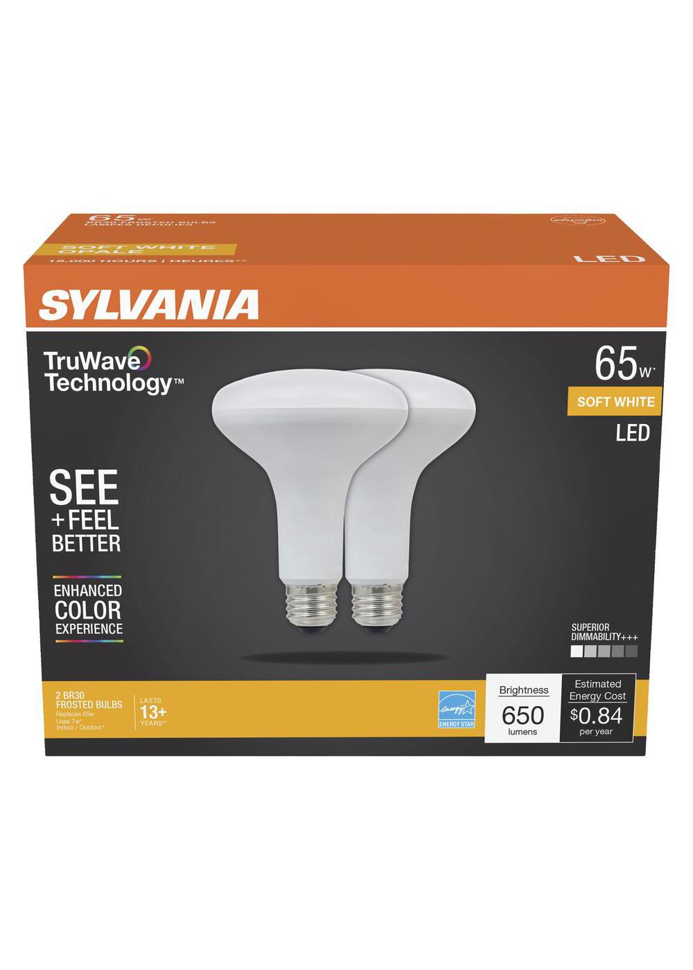 Sylvania TruWave BR30 65-Watt LED Light Bulbs - Soft White - Shop Light