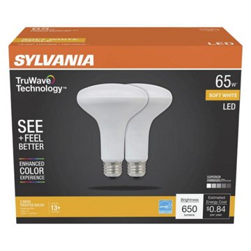 Sylvania TruWave BR30 65-Watt LED Light Bulbs - Soft White, 2 pk