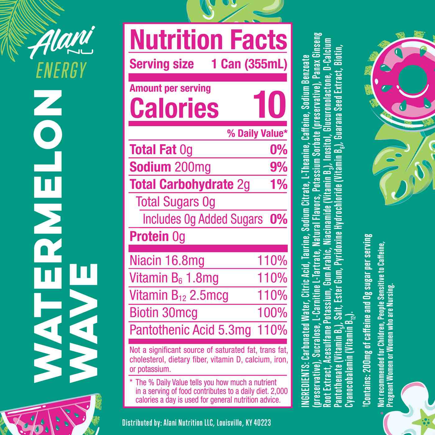 Alani Nu Zero Sugar Energy Drink - Watermelon Wave; image 4 of 6