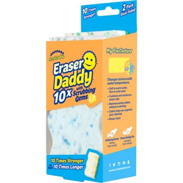 Scrub Daddy Eraser Daddy 10x with Scrubbing Gems, 2 pk